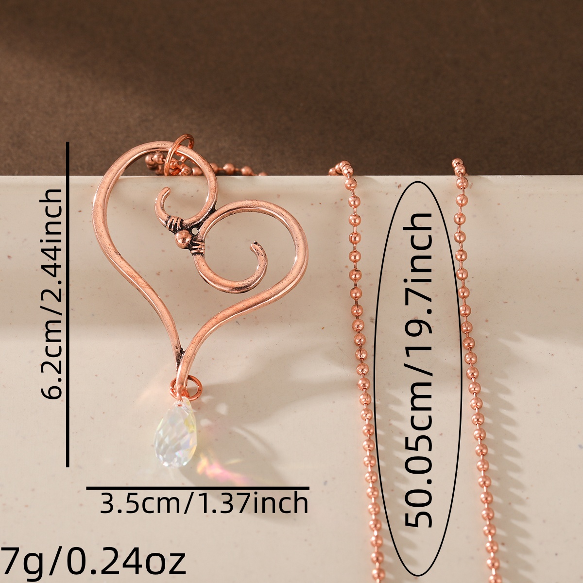 Vintage Ethnic Style Hollow-Out Curly Heart Outline Pendant Necklace